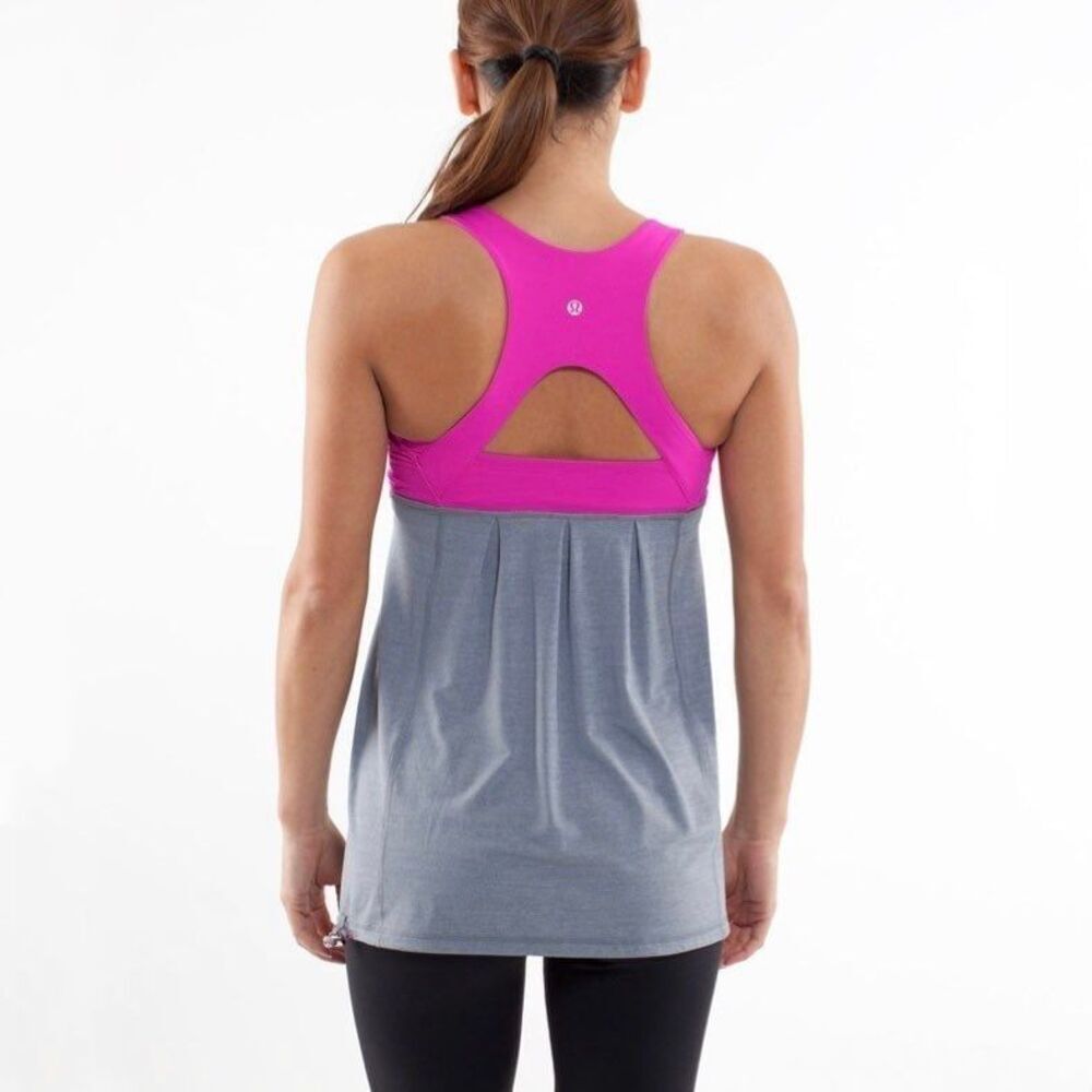 Lululemon Run: Your Heart Out Tank,‎ Pink/Grey (Sz 6)
